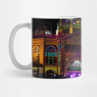 Electric Night at Flinders St Station Mug